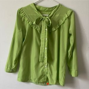 Green peter pan collar blouse size:S